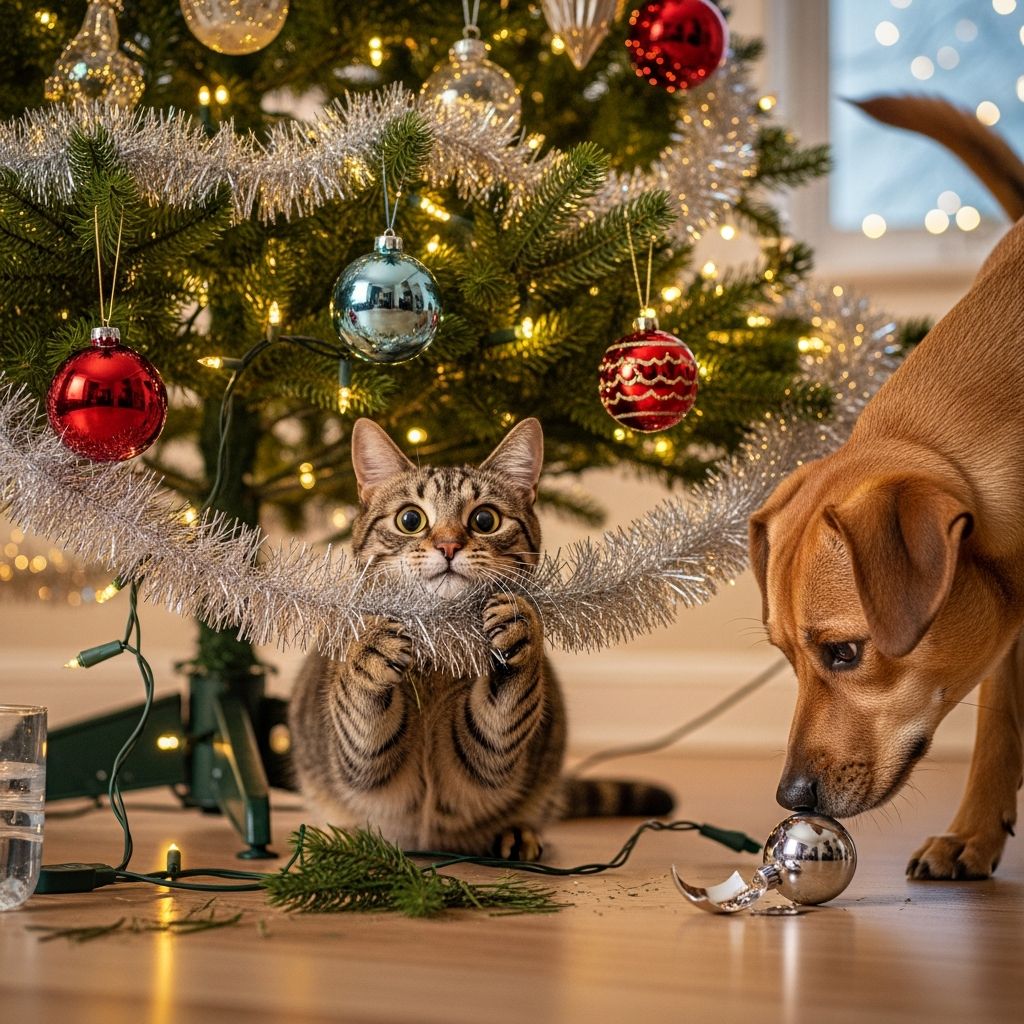 Holiday Trees: Pet Safety Guide For Cats And Dogs Discover the hidden dangers Christmas trees pose to pets and learn practical steps to safeguard cats and dogs during festive seasons.