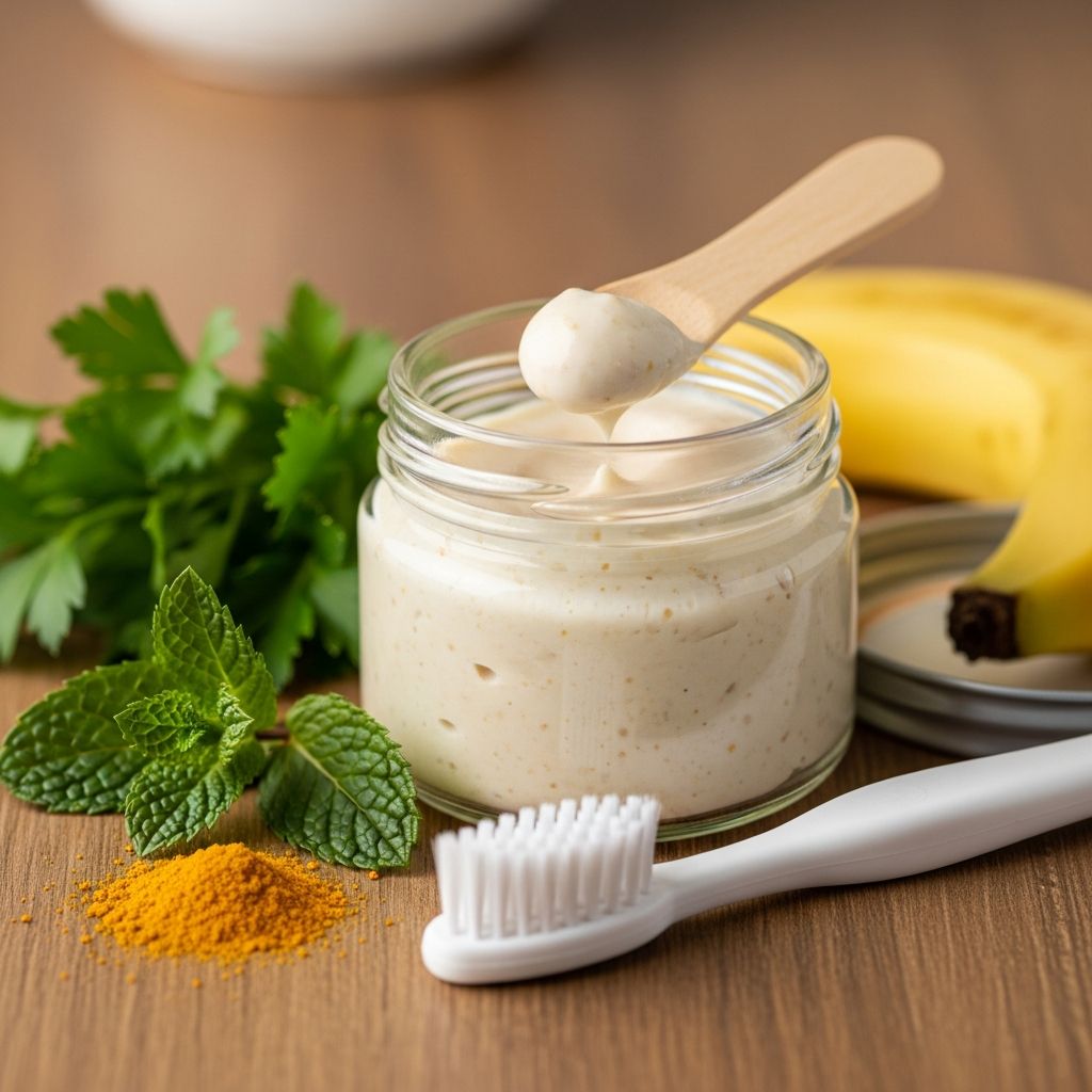 Safe, natural DIY recipes for fresh breath, plaque control, and healthy teeth in dogs.