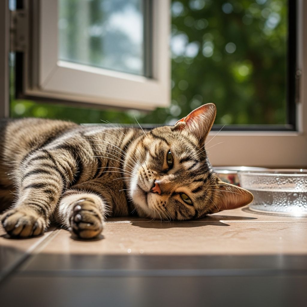 Discover the fascinating ways cats regulate body temperature and stay cool in hot weather without sweating like humans.