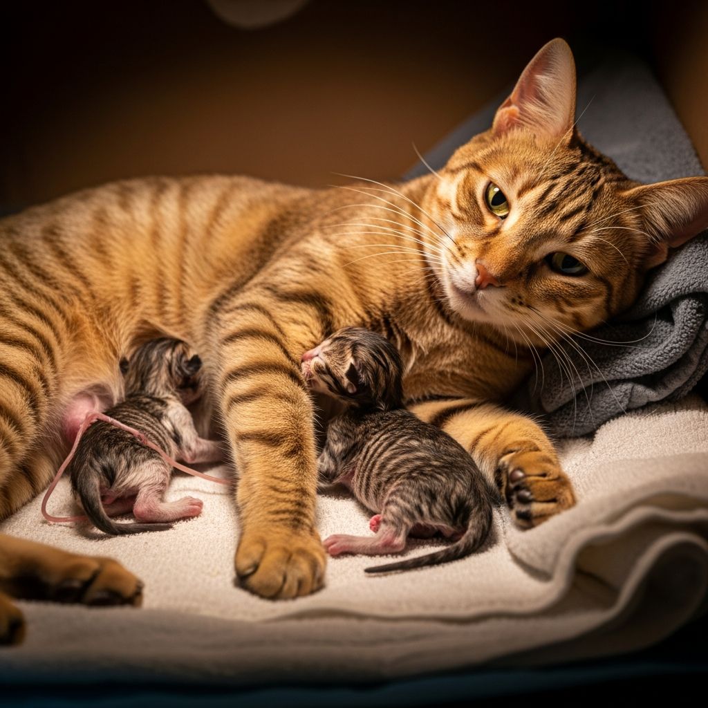 Understand the stages of cat birth, signs of labor, and how to assist your queen during kittening for a safe delivery.