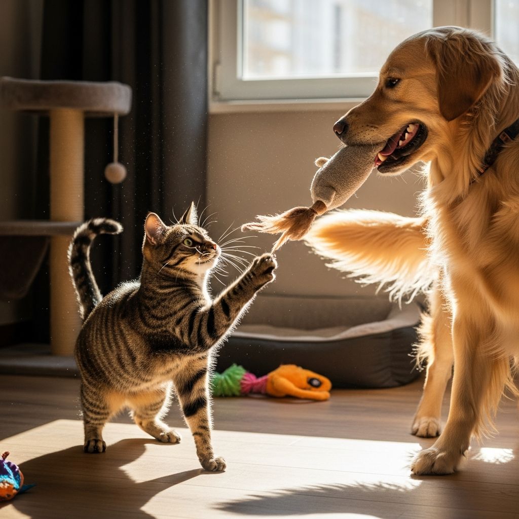 Discover the playful dynamics between cats and dogs, from body language cues to safe interactions in multi-pet homes.