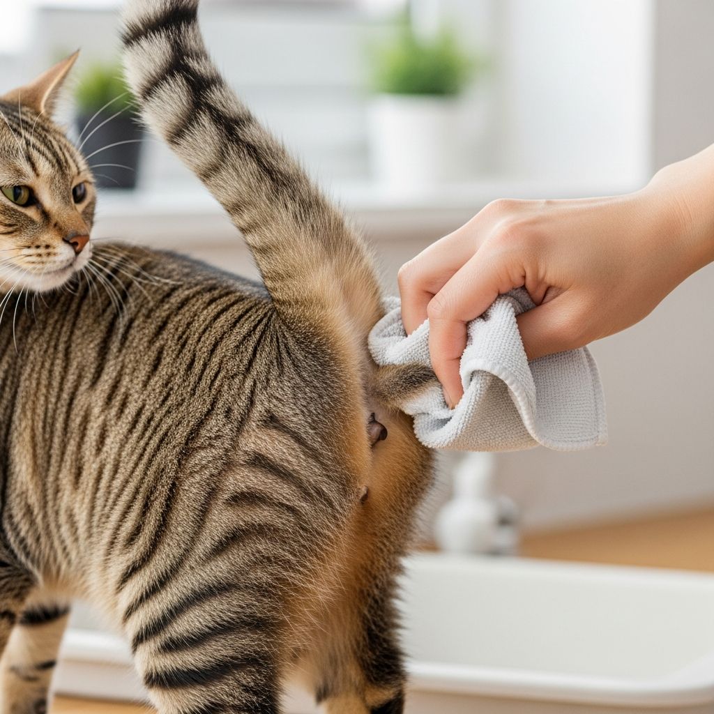 Learn safe and effective methods to clean your cat's rear end with patience and proper techniques.