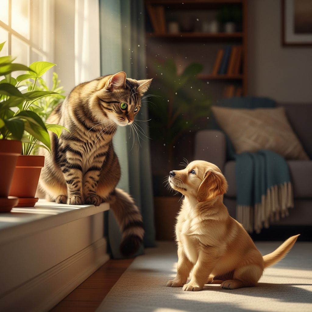 How To Get A Cat To Like A Puppy: 10 Vet-Approved Steps Expert tips to help your cat and new puppy become friends, ensuring a peaceful multi-pet household.