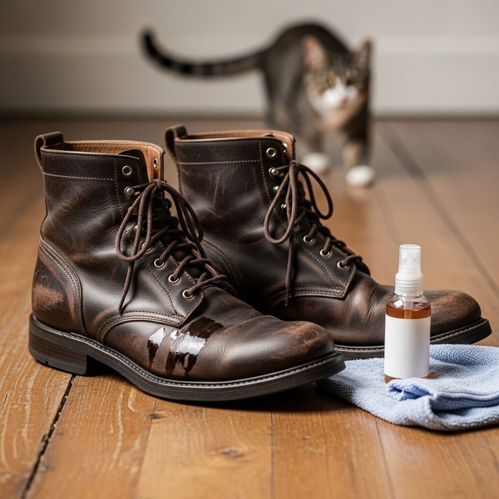 Discover effective, step-by-step methods to remove cat urine stains and odors from leather boots without causing damage.