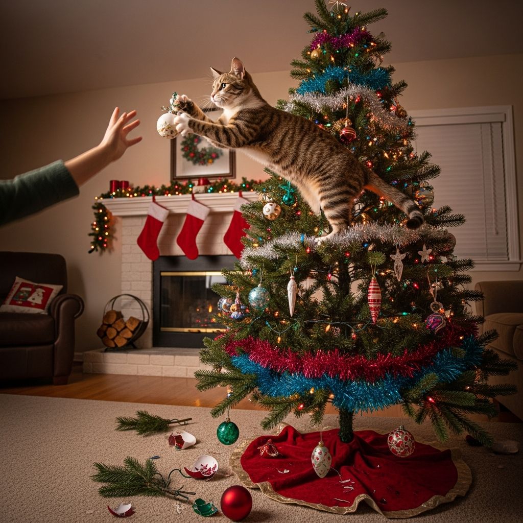 Essential tips to cat-proof your holiday tree and keep festive decorations safe from curious felines this Christmas season.