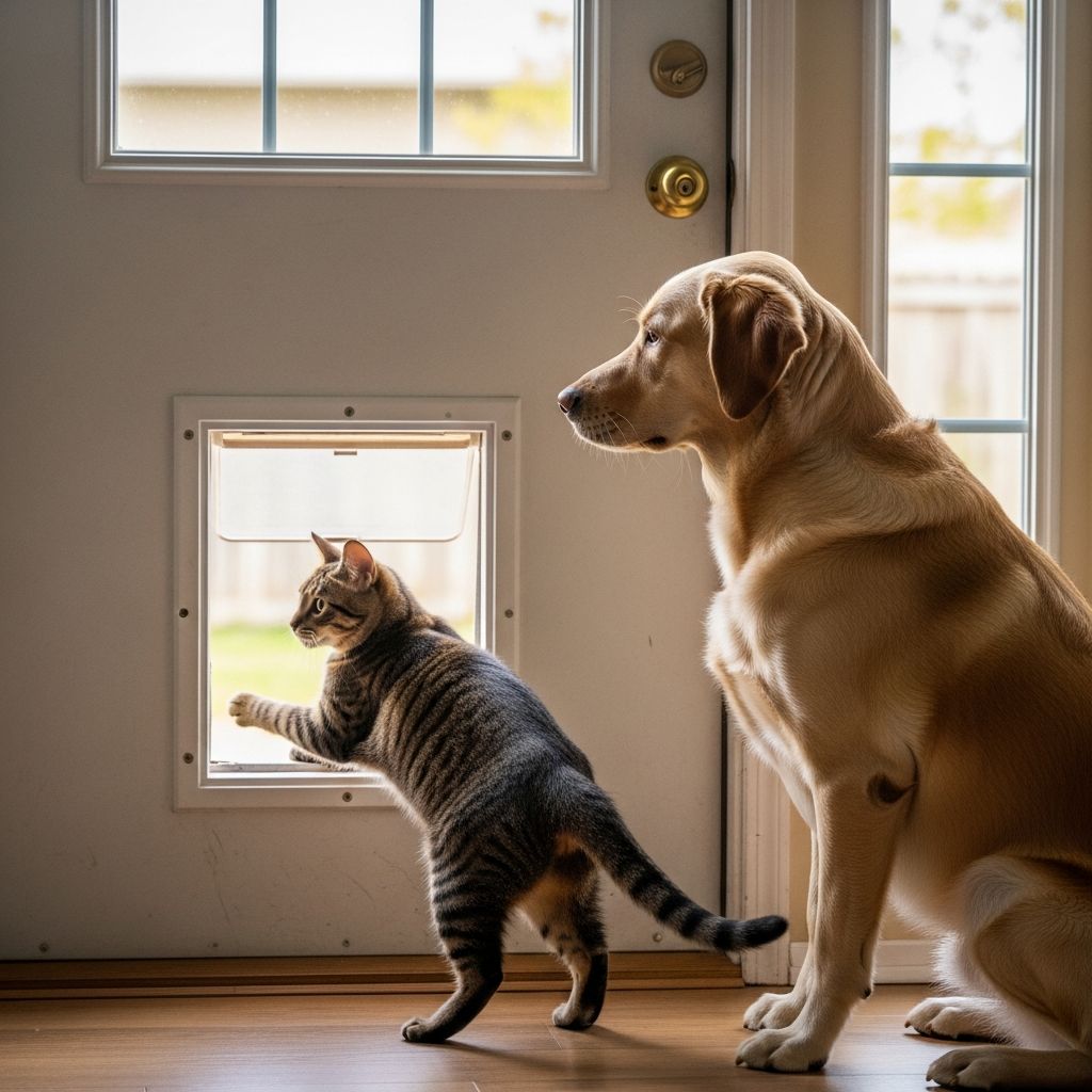 How to Keep My Cat from Using the Dog Door 10 effective strategies to stop your cat from escaping through the dog door while keeping your dog happy and safe.