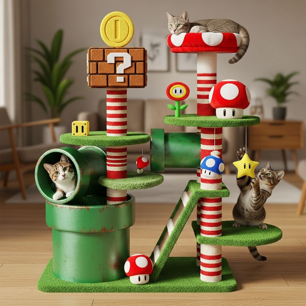 Super Mario Cat Tree: 8 Easy Steps For A DIY Masterpiece Build a fun, stylish Super Mario-themed cat tree with this easy DIY guide for cat owners who love gaming.