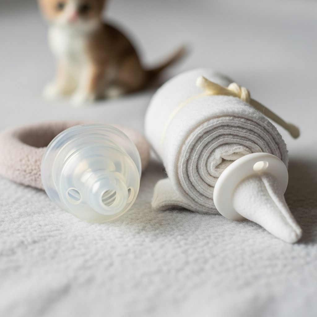 Learn two simple DIY methods to create a soothing pacifier for your kitten using basic household materials.