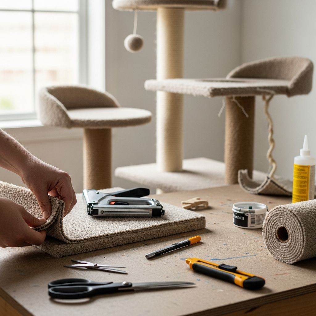 Revive your cat's favorite scratching post with these 13 expert tips on reupholstering a cat tree safely and effectively at home.