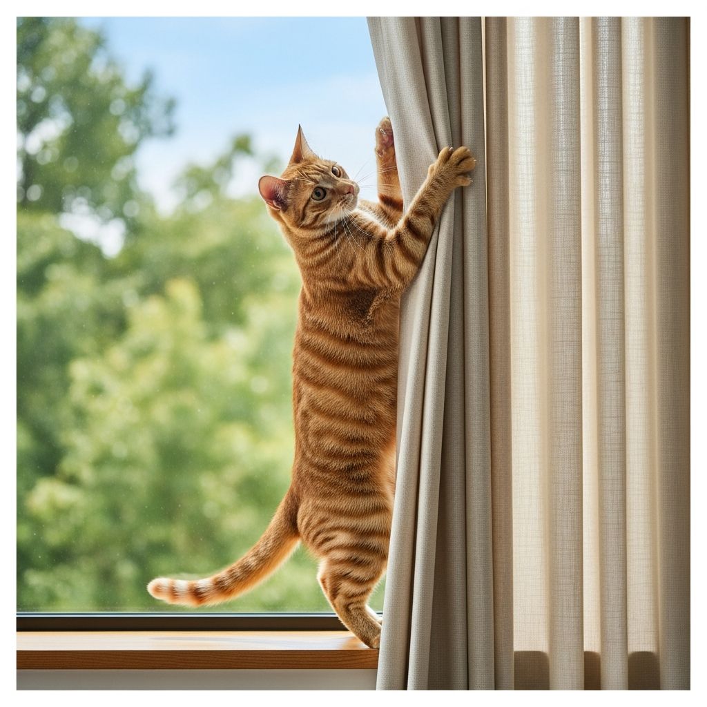 How To Stop Cat From Climbing Curtains: 11 Vet-Reviewed Ways Discover 11 vet-reviewed strategies to prevent your cat from destroying curtains while keeping them happy and enriched.