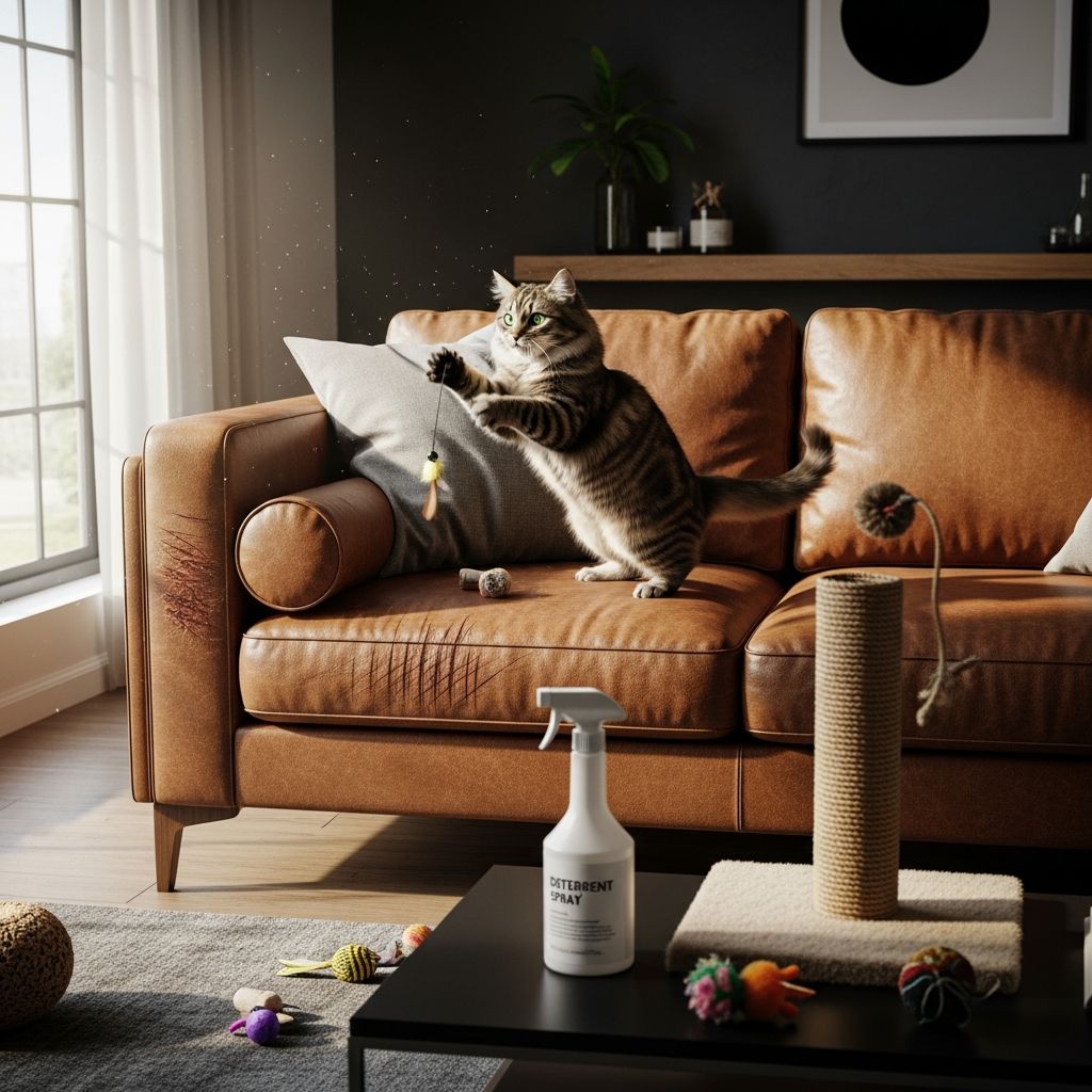 Effective strategies to protect your leather furniture from cat scratches while respecting your cat's natural instincts.