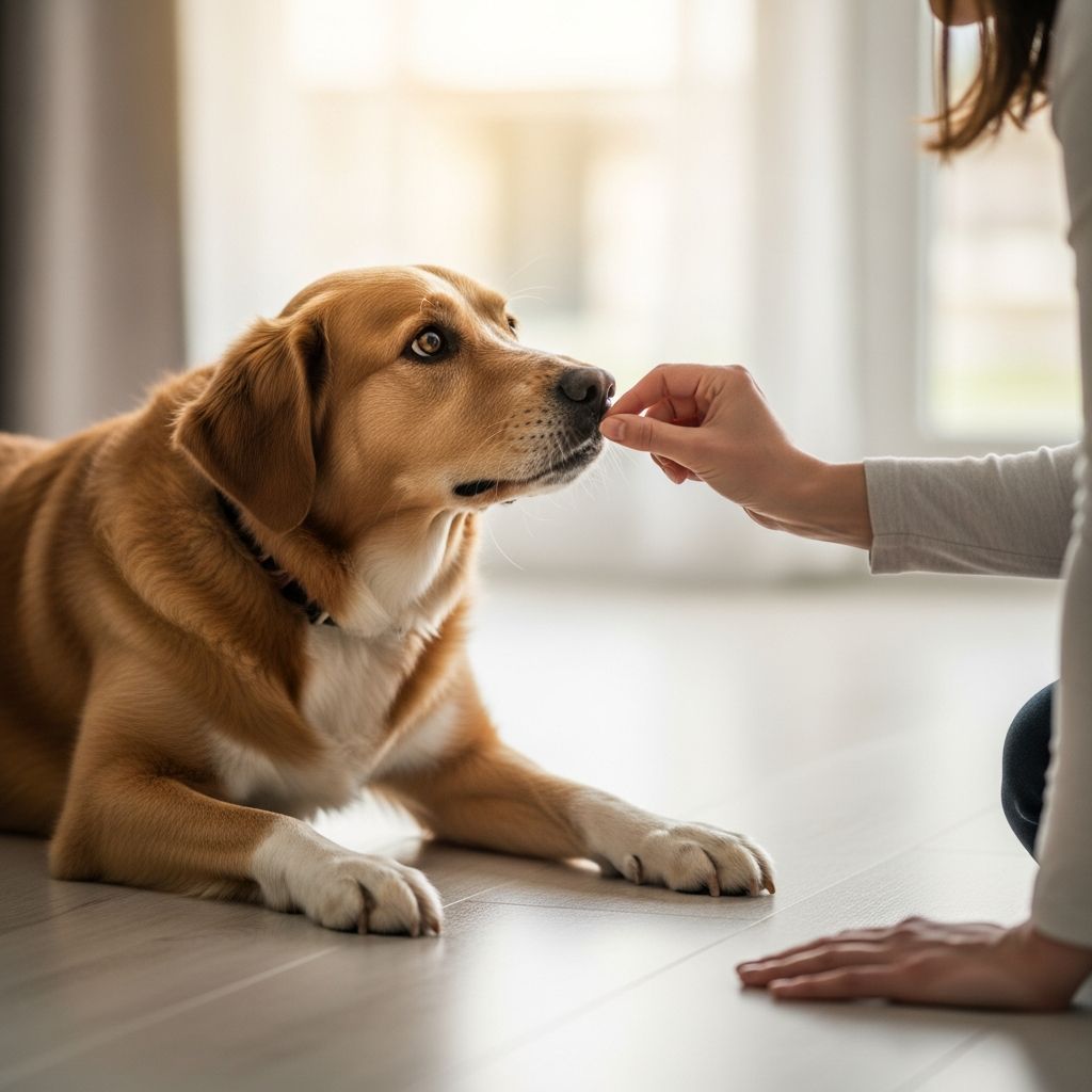 Master the essential 'lie down' command with our step-by-step guide, perfect for calming your dog anywhere.