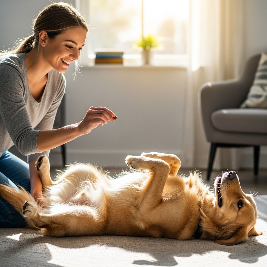 Master the fun roll over trick with your dog using these 4 easy, positive reinforcement steps for quick results and stronger bonding.