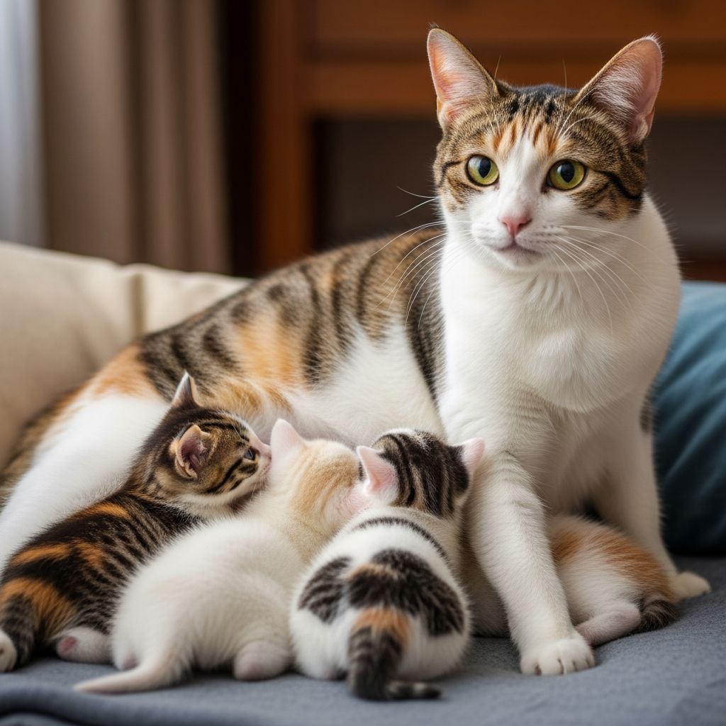 Spotting pregnancy signs in a nursing cat: Key indicators like appetite shifts, nipple changes, and nesting behavior explained by vets.