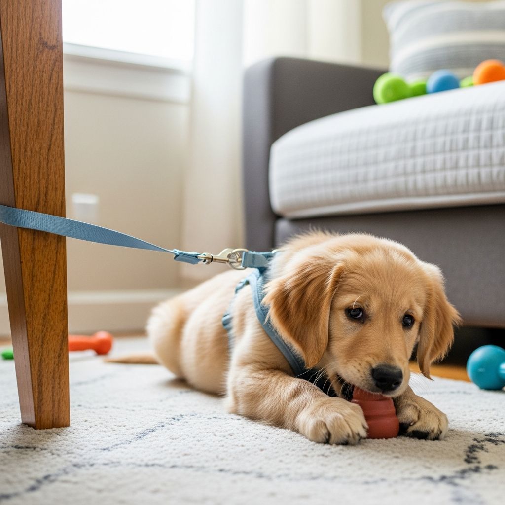 How to Tether a Puppy to Keep Them From Getting Into Trouble Master puppy tethering: A practical training tool to manage behavior and create a peaceful home.