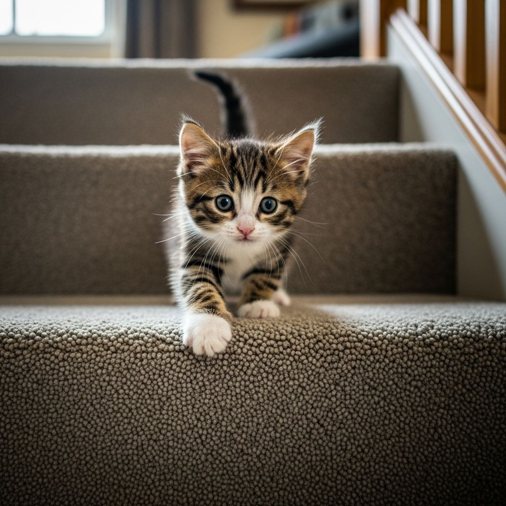 Kitten Stair Safety: 4 Essential Home Modifications Discover how young kittens master stairs, essential safety tips, and home modifications to keep your playful pet secure during exploration.