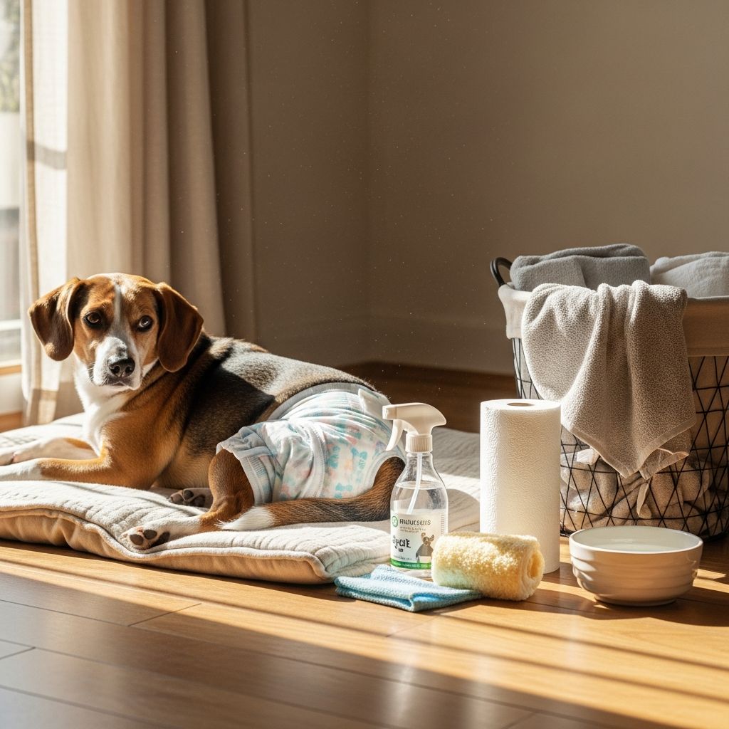 Practical strategies to manage messes, odors, and stains from your female dog's heat period while keeping her comfortable and your home spotless.