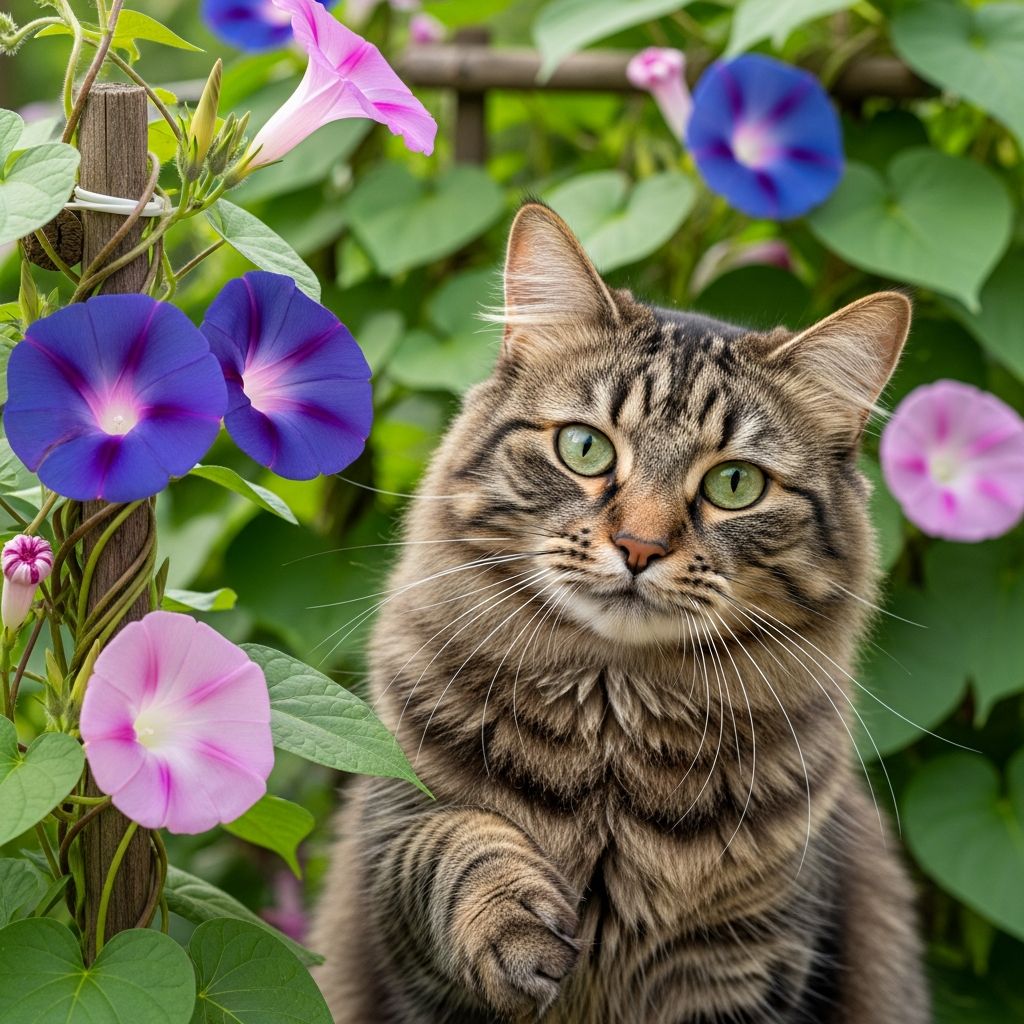 Morning Glories and Cats: Toxicity Risks Discover the hidden dangers morning glories pose to cats, from mild stomach upset to severe hallucinations, and learn essential prevention strategies.