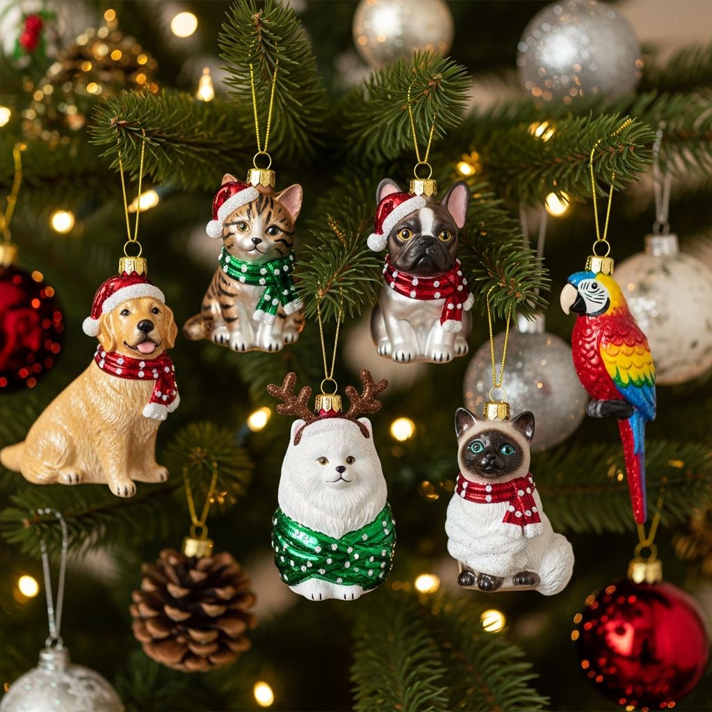 Celebrate the holidays with personalized pet Christmas ornaments that honor your furry family members on the tree.