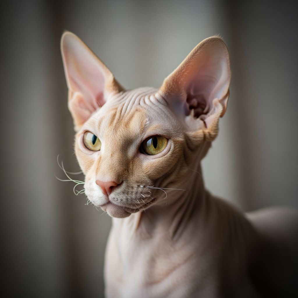 Discover the elegant, hairless Peterbald cat: affectionate, athletic, and ideal for active families seeking a loyal companion.