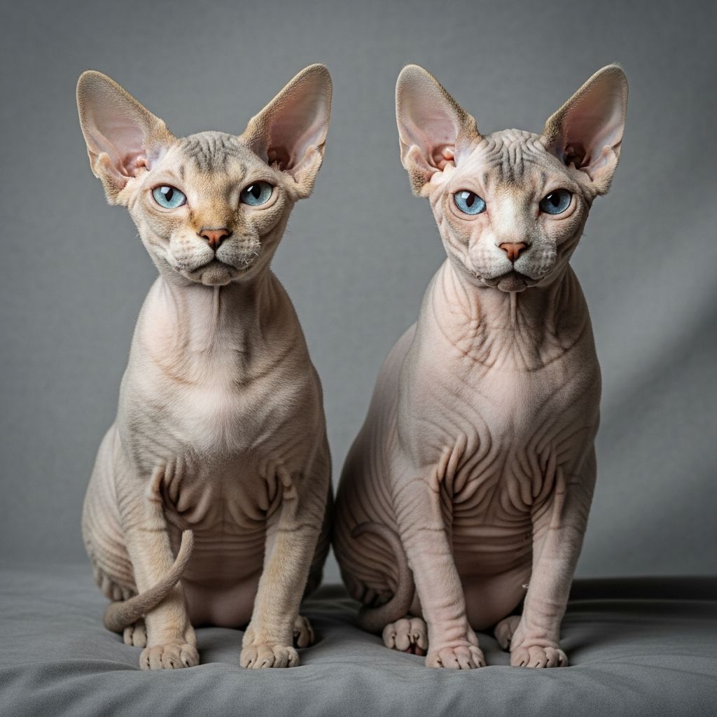 Discover the key differences between Peterbald and Sphynx hairless cat breeds.