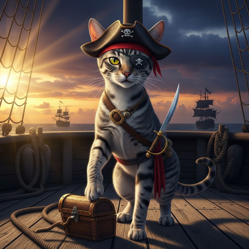 Discover 340+ creative pirate cat names inspired by movies, history, and sea adventures.
