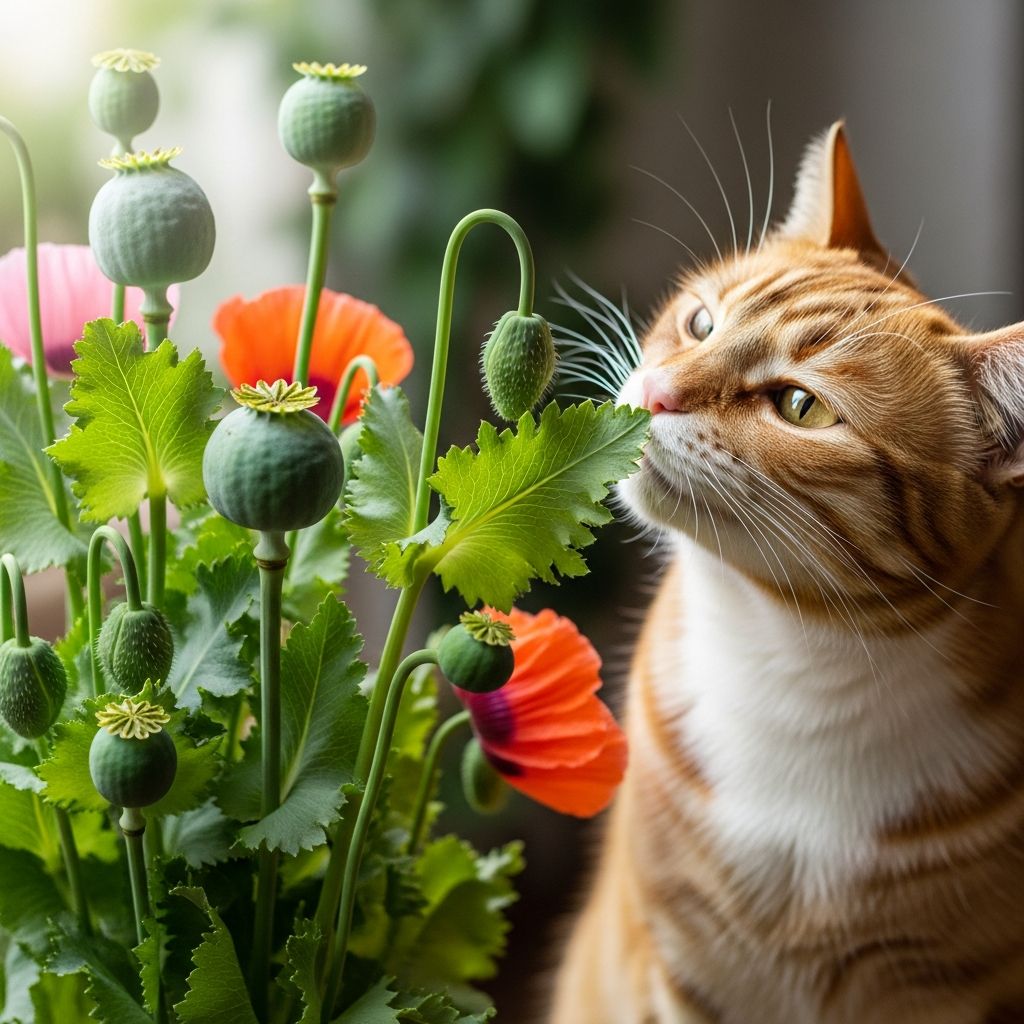 Learn which poppy varieties pose risks to cats and how to protect your feline companion