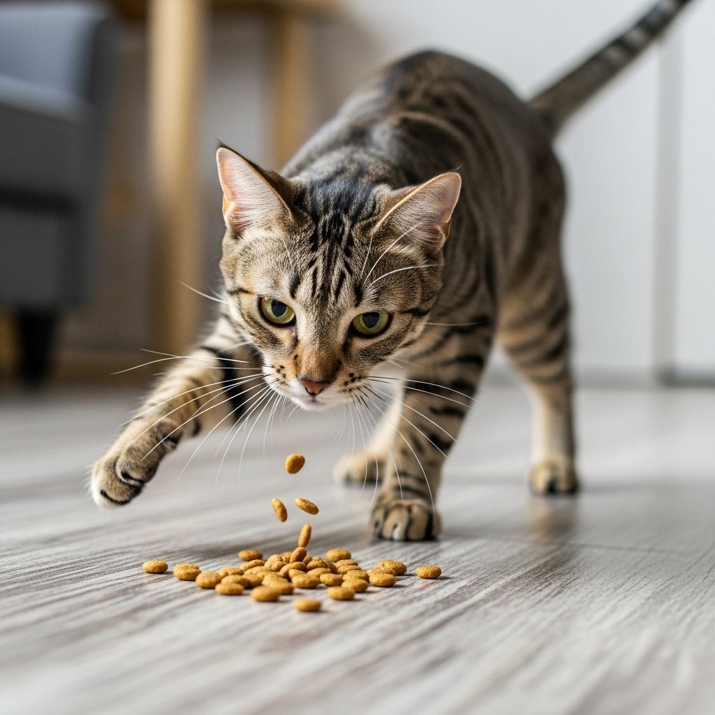 Scatter Feeding Cats: Fun Feeding Method Discover how scatter feeding engages your cat's instincts, slows eating, prevents regurgitation, and fights obesity in multi-cat homes.
