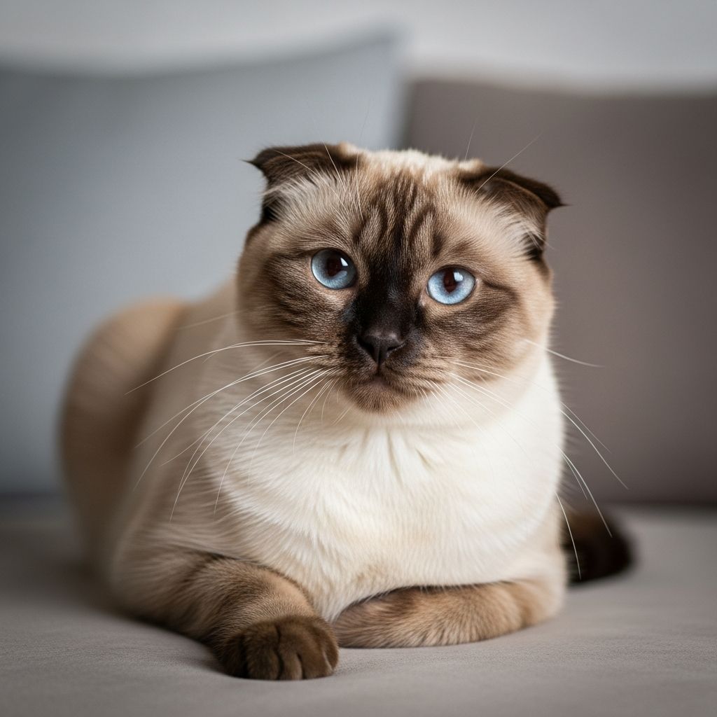 Discover the enchanting blend of Scottish Fold charm and Siamese vibrancy in this unique hybrid cat breed guide.