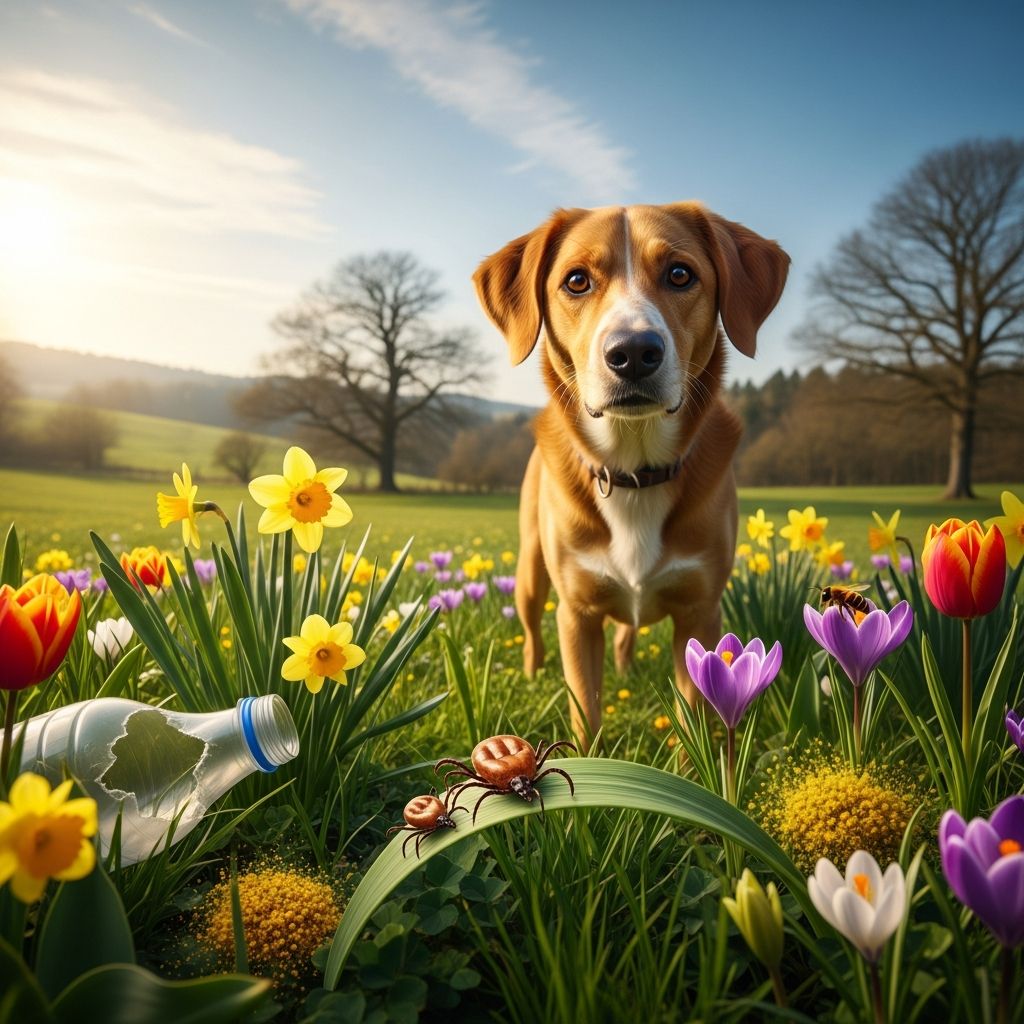 Protect your dog from spring's hidden dangers: toxic plants, parasites, wildlife, and more with essential safety tips.