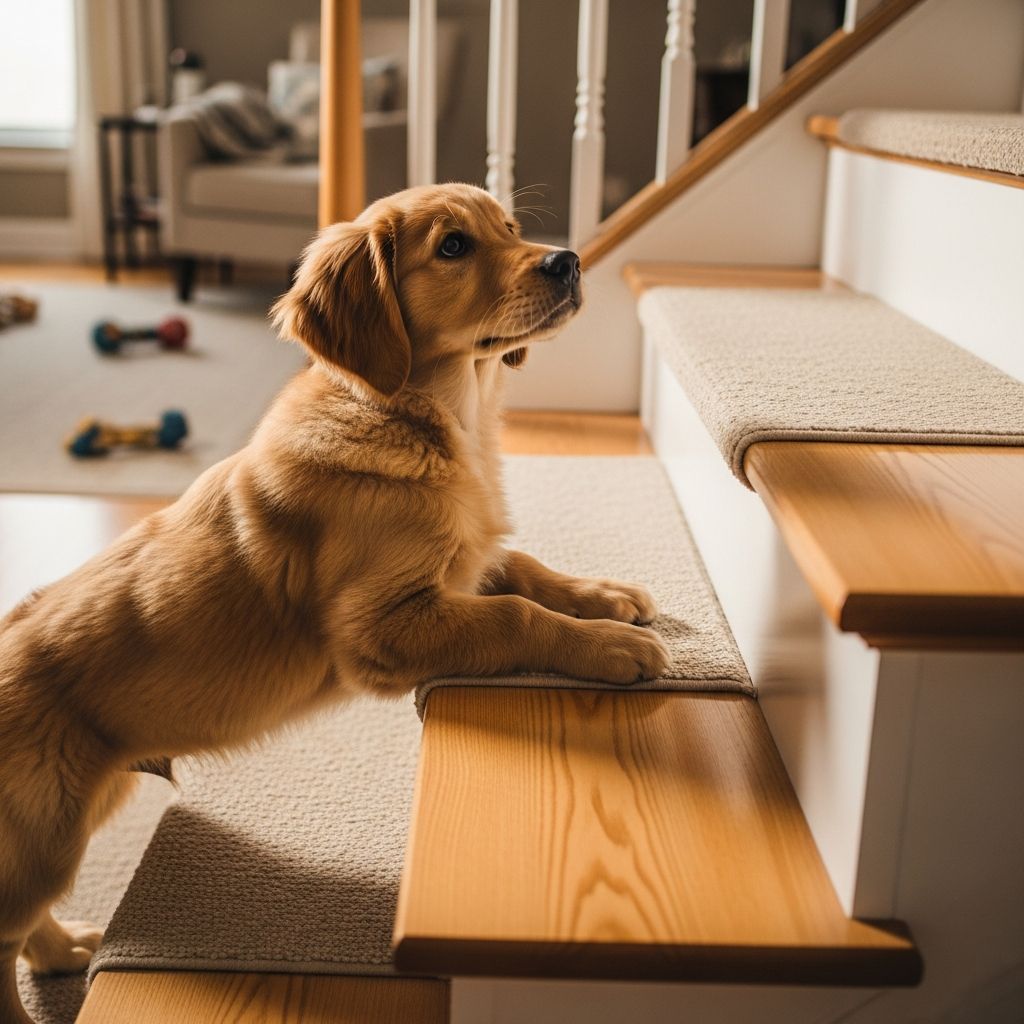 Teach Your Dog To Climb Stairs: Step-By-Step Training Guide Step-by-step guide to help your dog overcome fear and confidently navigate stairs safely.
