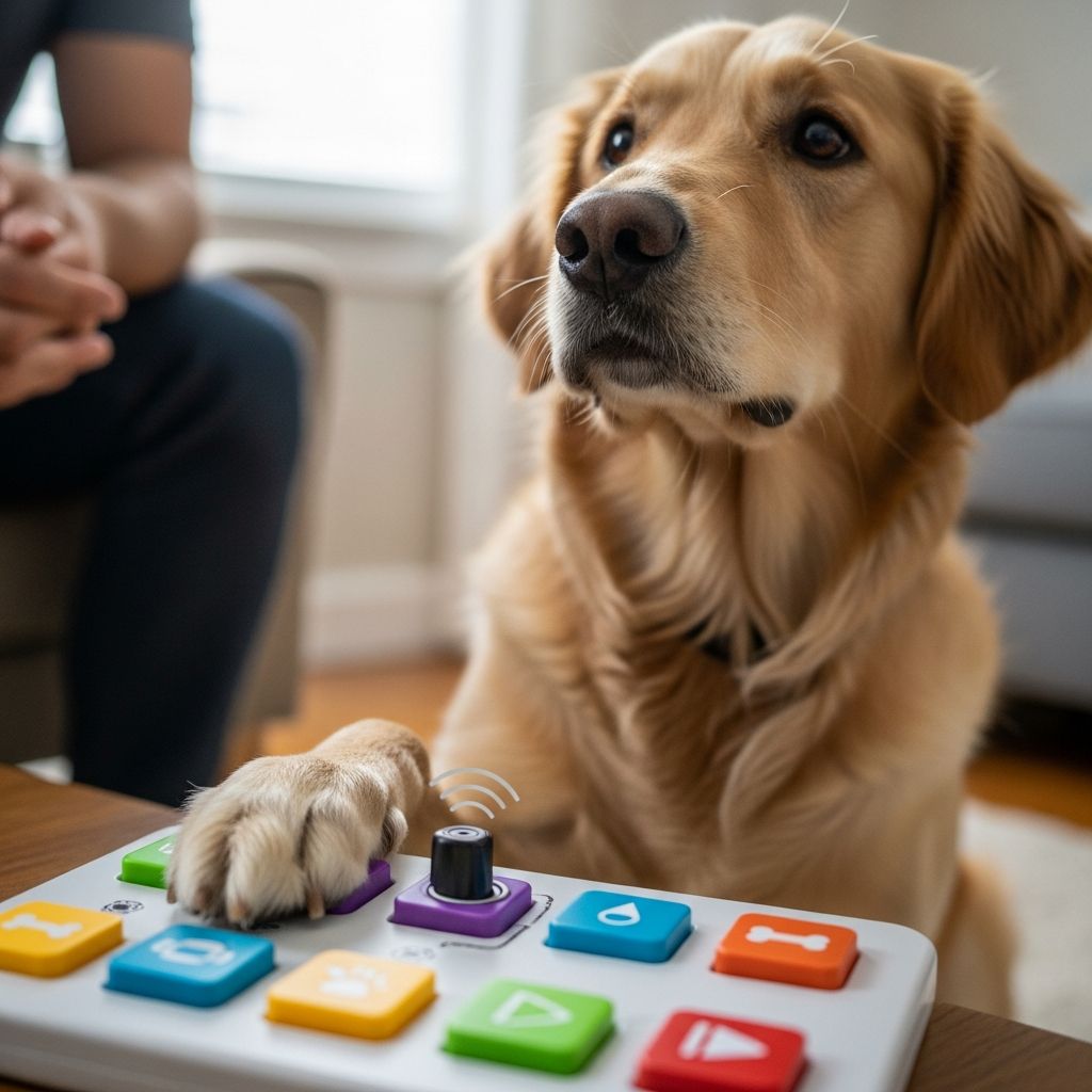 Teach Your Dog to Talk with Buttons Unlock your dog's voice: Step-by-step guide to training communication buttons for better understanding and bonding.