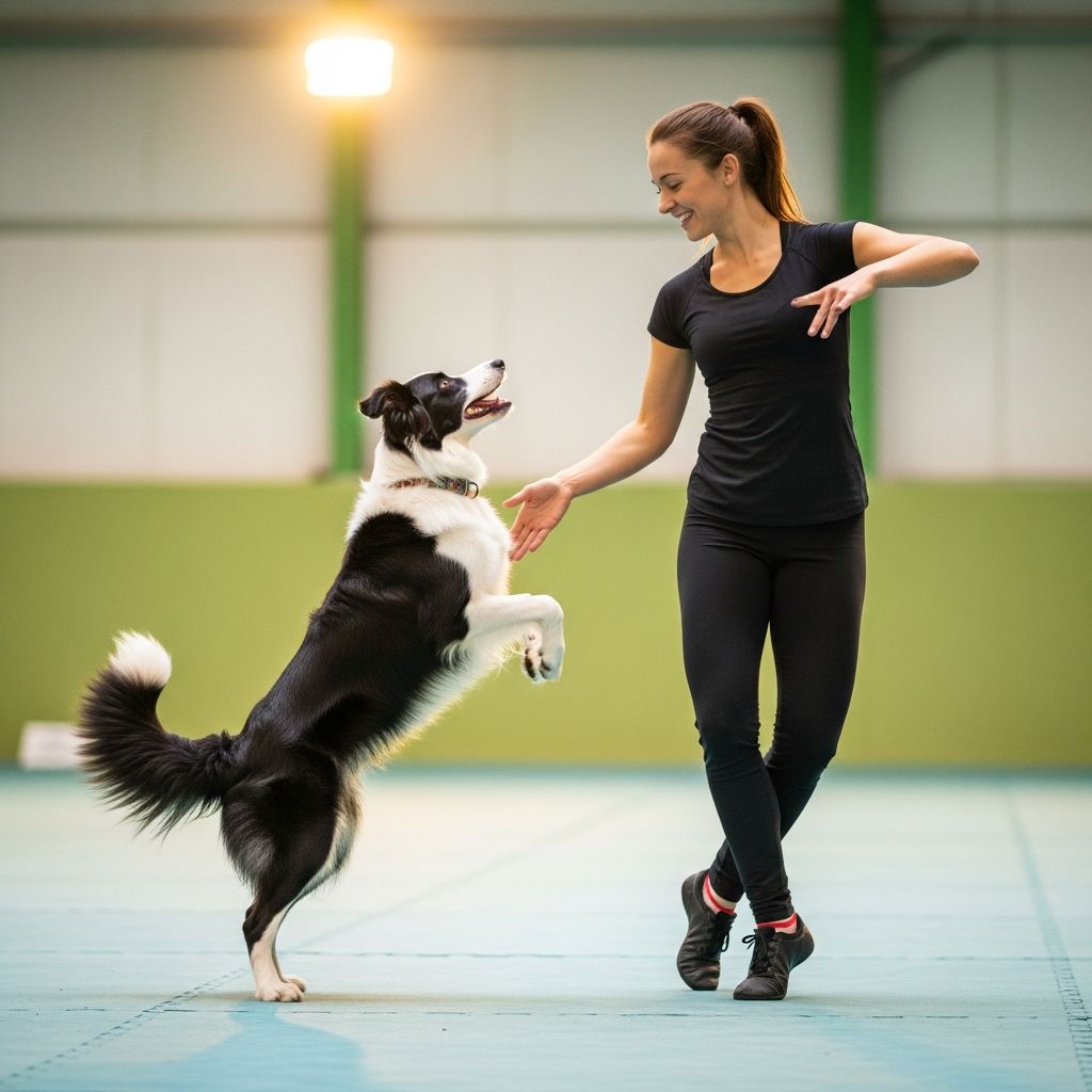 Unlock fun freestyle moves with your pup through simple, step-by-step tricks like spins, weaves, and stands.