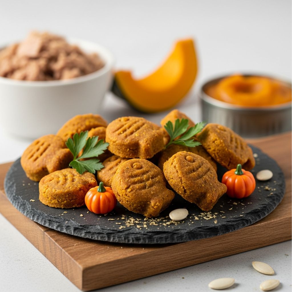 Tuna Pumpkin Cat Treats: 3-Ingredient Homemade Recipe Easy homemade tuna and pumpkin cat treats for healthy digestion, shiny coats, and feline bliss.