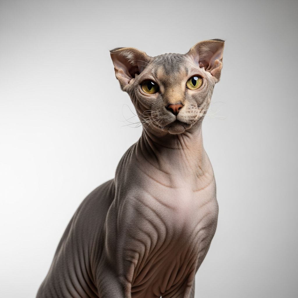 Discover the elegant, hairless Ukrainian Levkoy: a loyal, playful companion with folded ears and wrinkled skin perfect for affectionate homes.