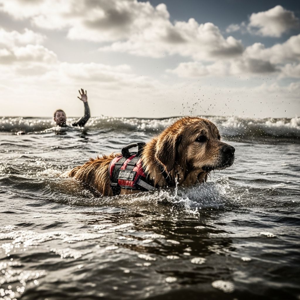 Discover how specialized dogs like Newfoundlands master water rescue skills to save lives in emergencies.