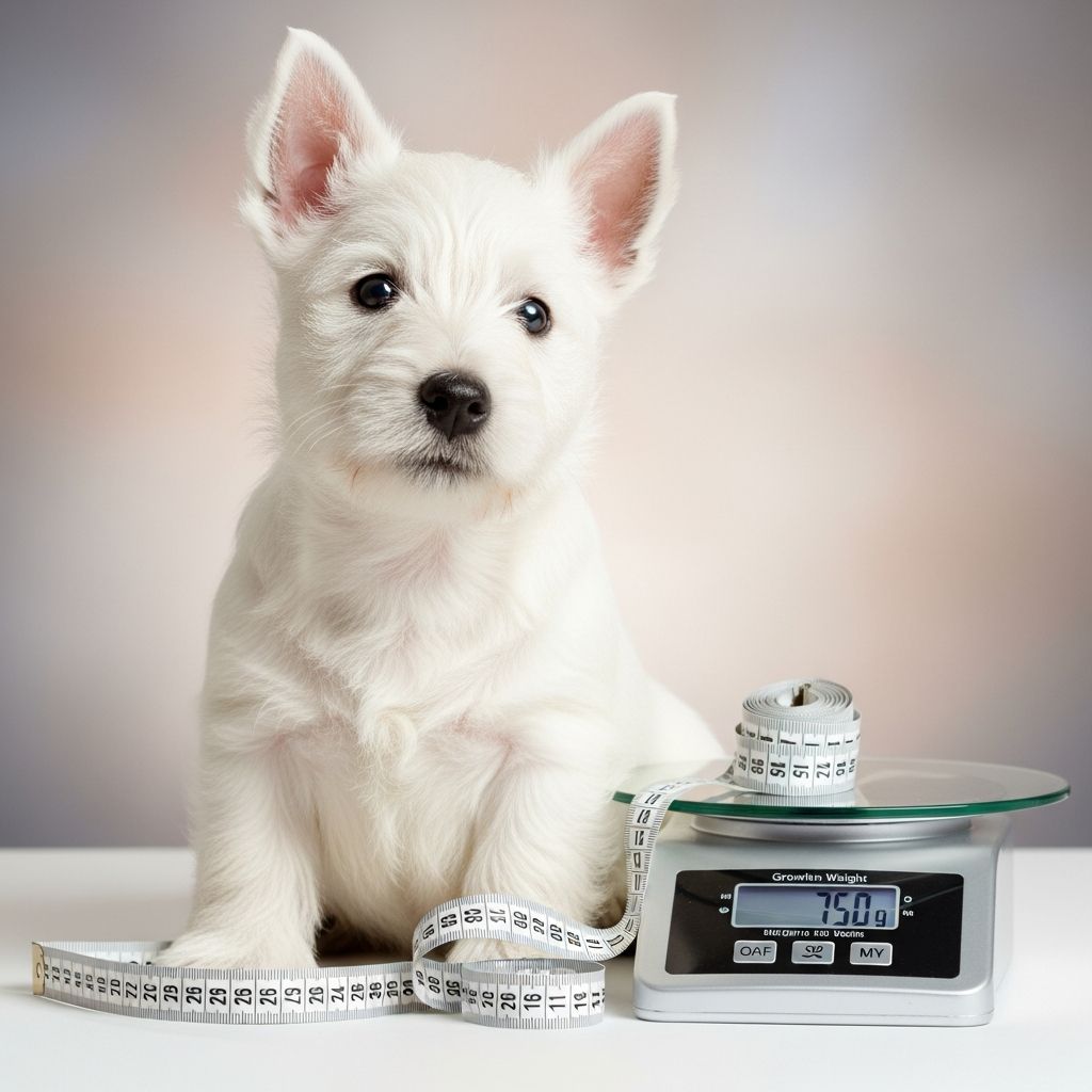 Track your West Highland White Terrier's journey from tiny pup to full-grown companion with detailed size charts, timelines, and care tips.