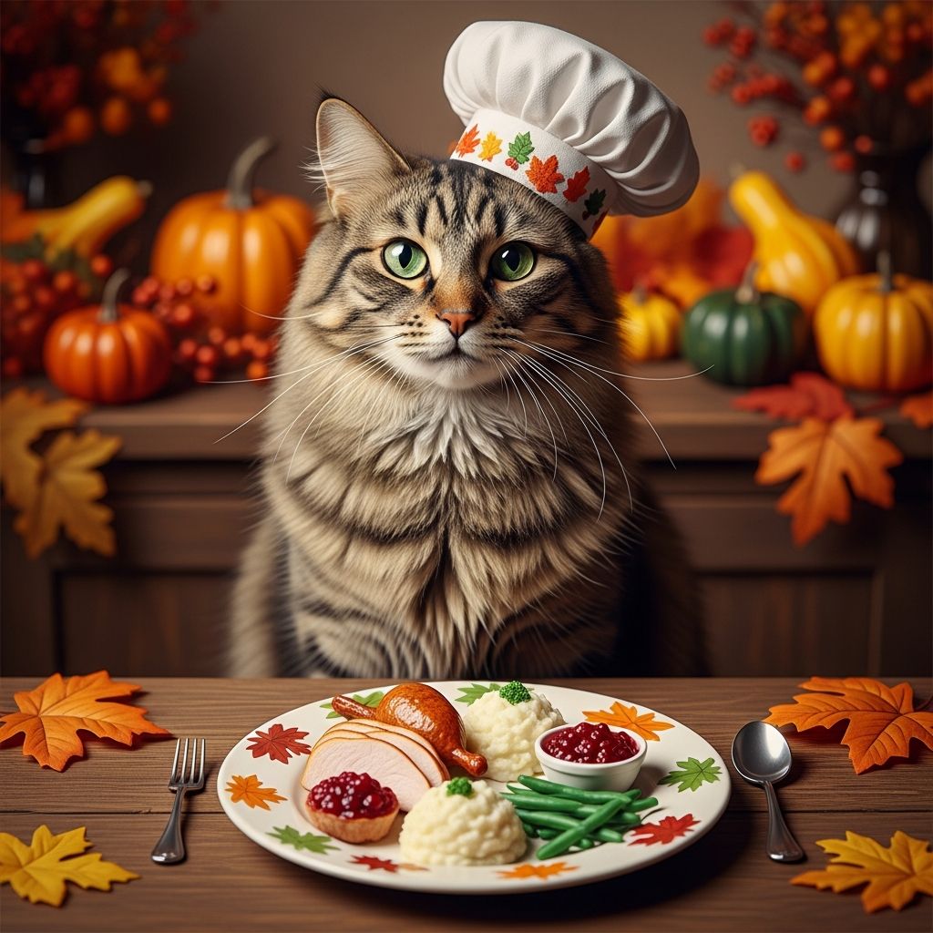 Discover safe Thanksgiving treats for cats with our vet-reviewed guide to 16 do's and don'ts for holiday feasting.