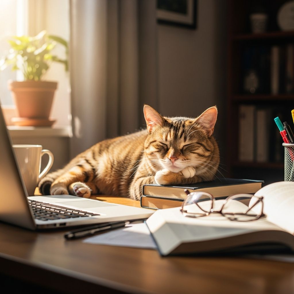 Why Does My Cat Sleep on My Desk While I Work? Discover why your cat loves napping on your desk and how to create a harmonious workspace.
