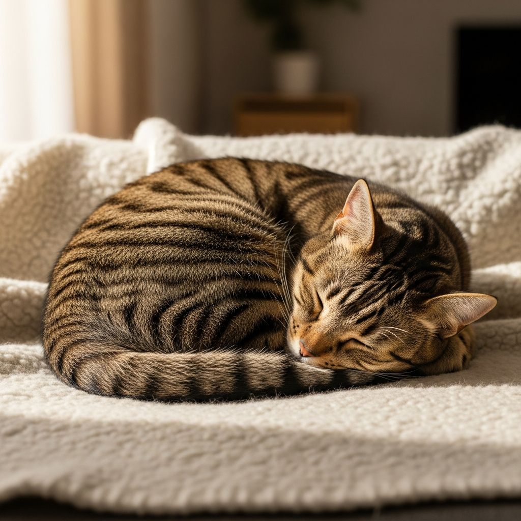 Discover the evolutionary and comfort reasons behind your cat's circular sleeping position.