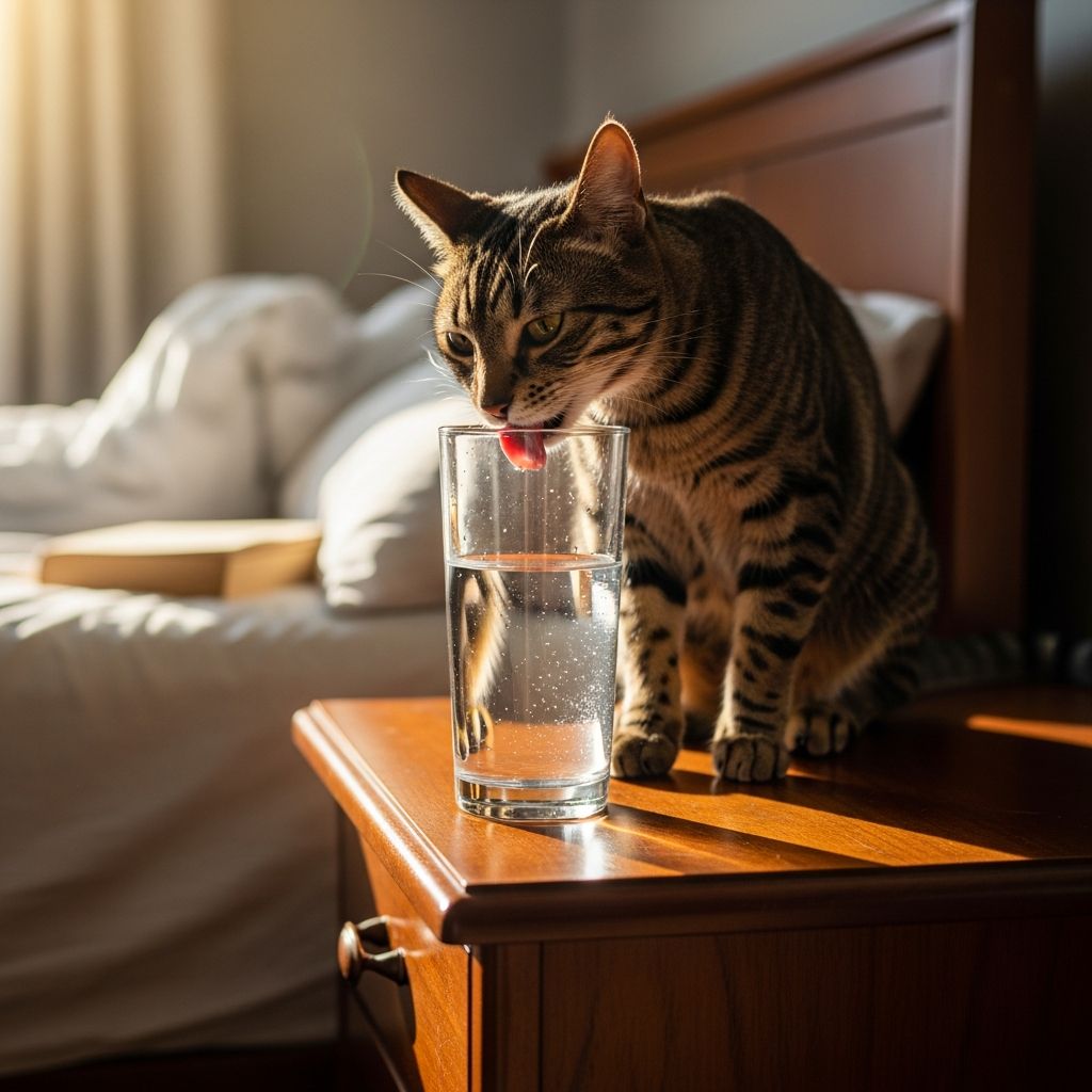 Why Does My Cat Drink Out of My Water Glass? Discover the surprising reasons why your feline friend prefers your water glass to their bowl.