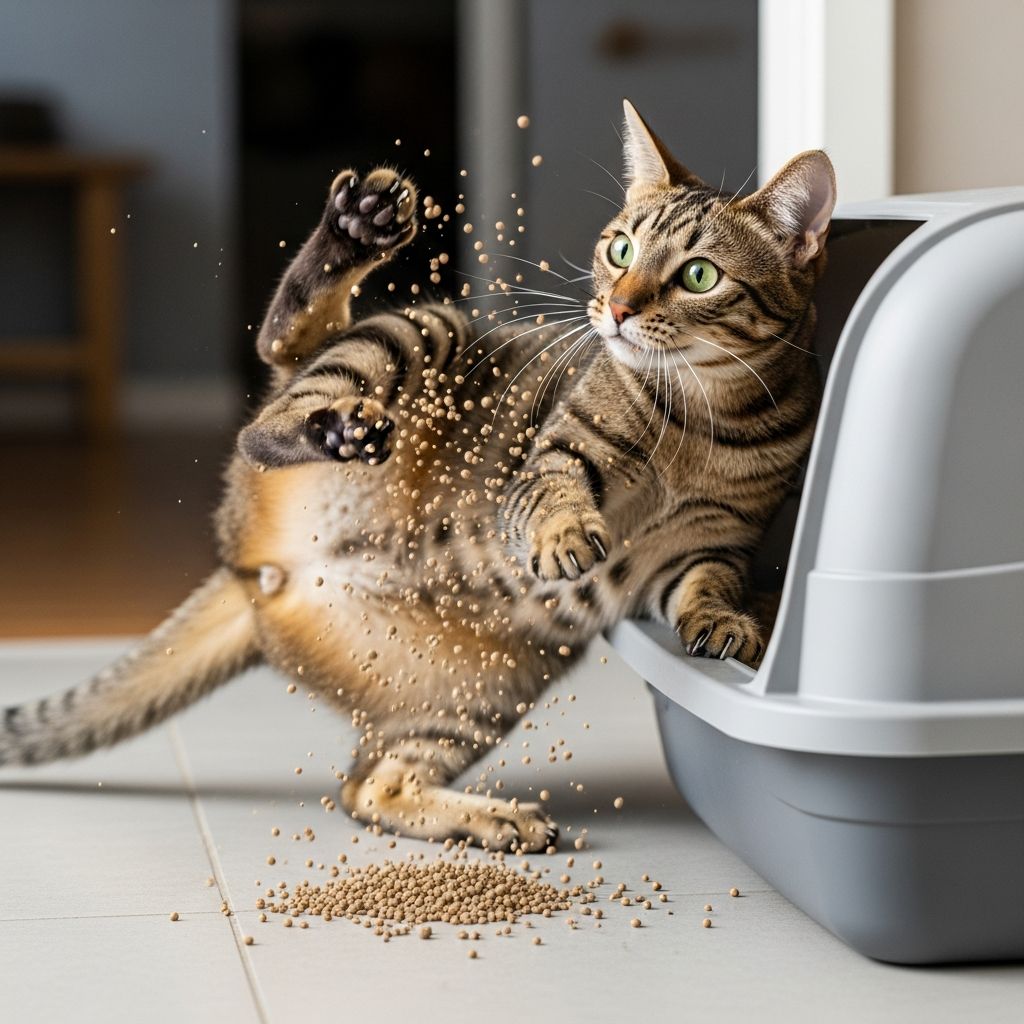 Why Does My Cat Kick Litter Out of the Box? Understanding feline litter box behavior and practical solutions to contain the mess.