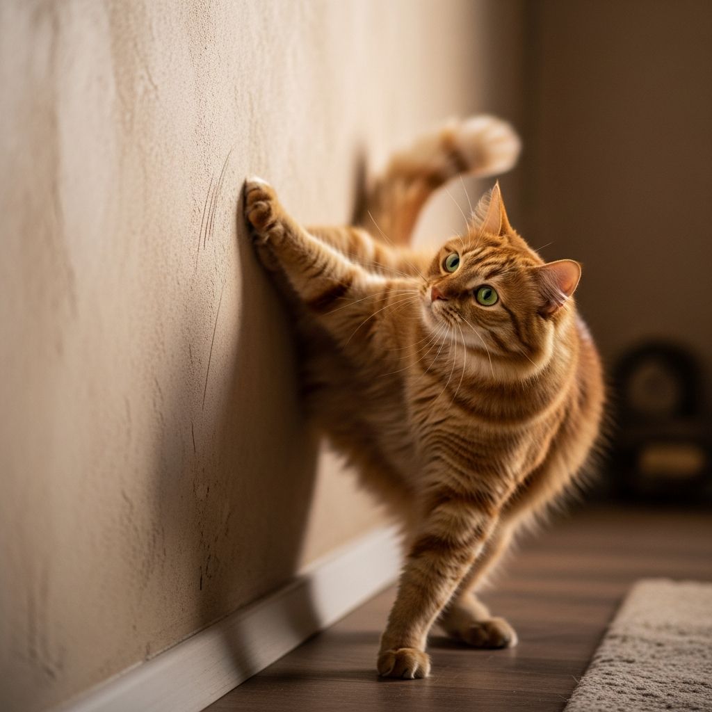 Discover 8 vet-reviewed reasons why your cat kicks walls, from playful zoomies to health concerns, and how to address them.