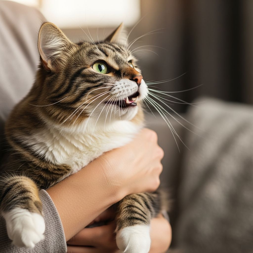 Why Does My Cat Meow When I Pick Her Up? Discover the reasons behind your cat's meows when picked up, from discomfort and pain to simple communication needs.