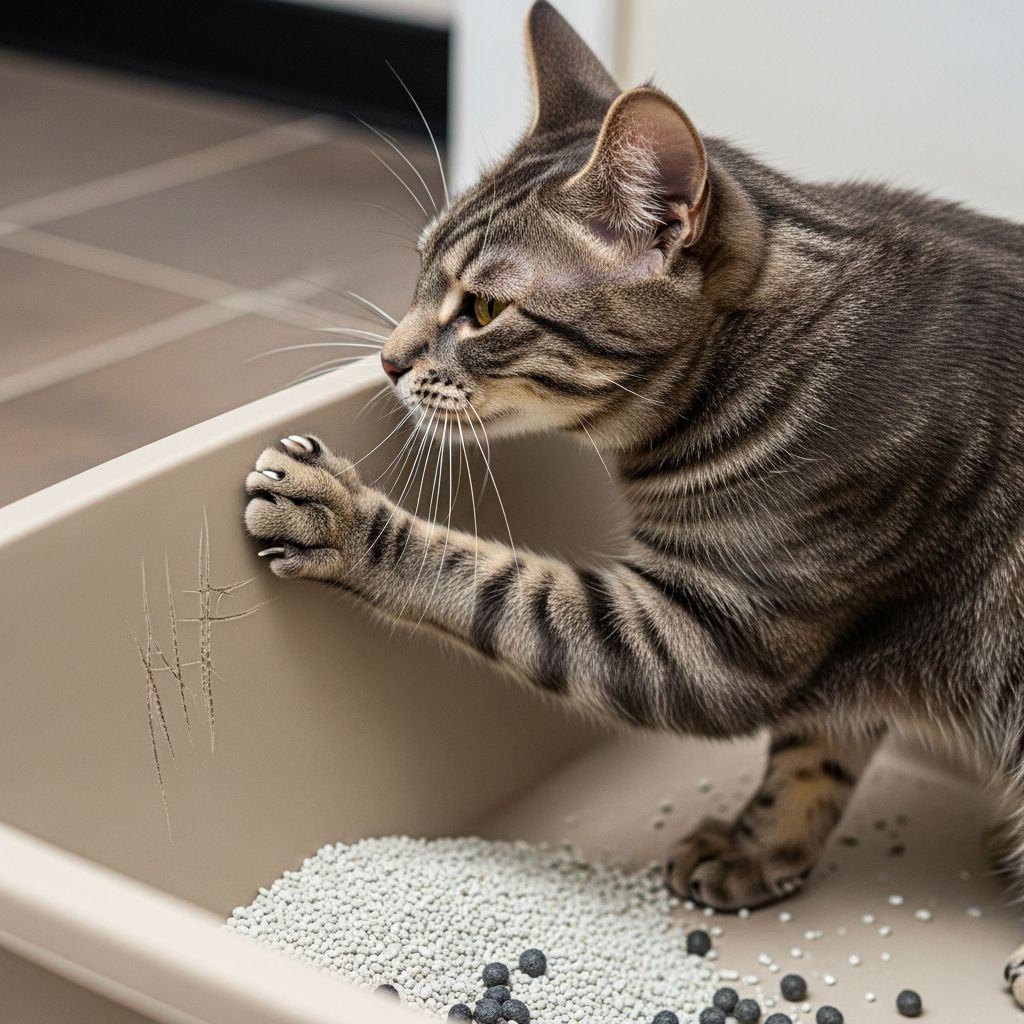 Discover the reasons behind your cat's litter box scratching habits and expert tips to stop excessive behavior.