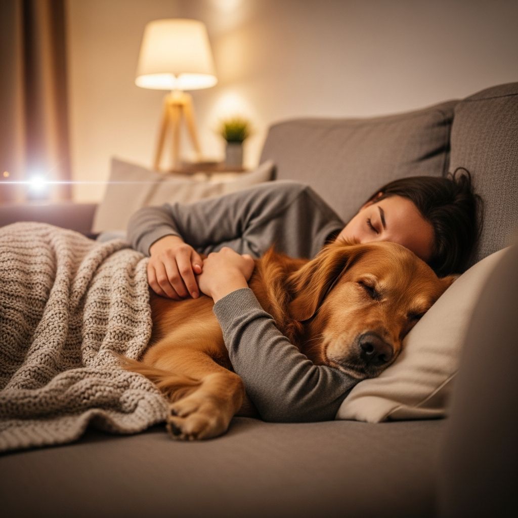 Discover the heartwarming reasons behind your dog's bedtime cuddles and what they reveal about your bond.