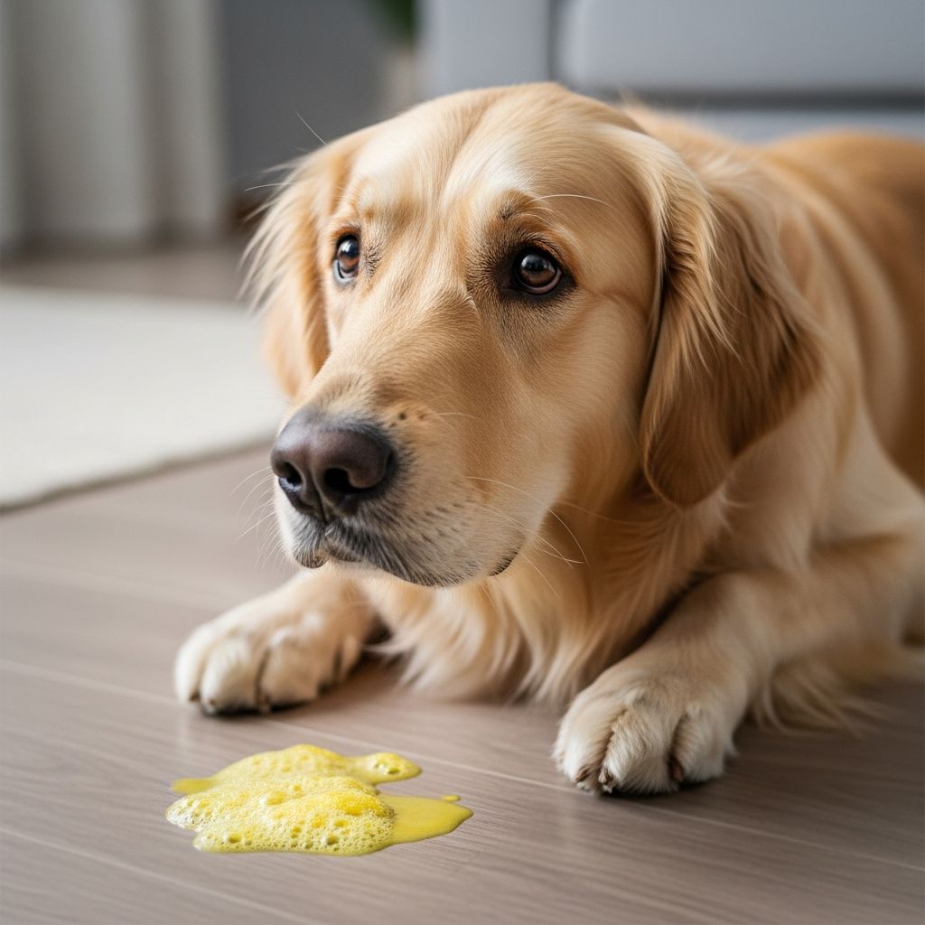 Discover the common causes of yellow vomit in dogs, from bilious vomiting syndrome to serious conditions, and learn when to seek vet care.