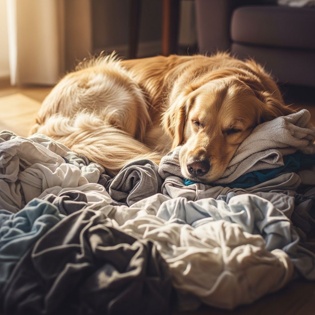 Discover the heartfelt reasons behind your dog's love for lounging on your clothes and how to respond with care.
