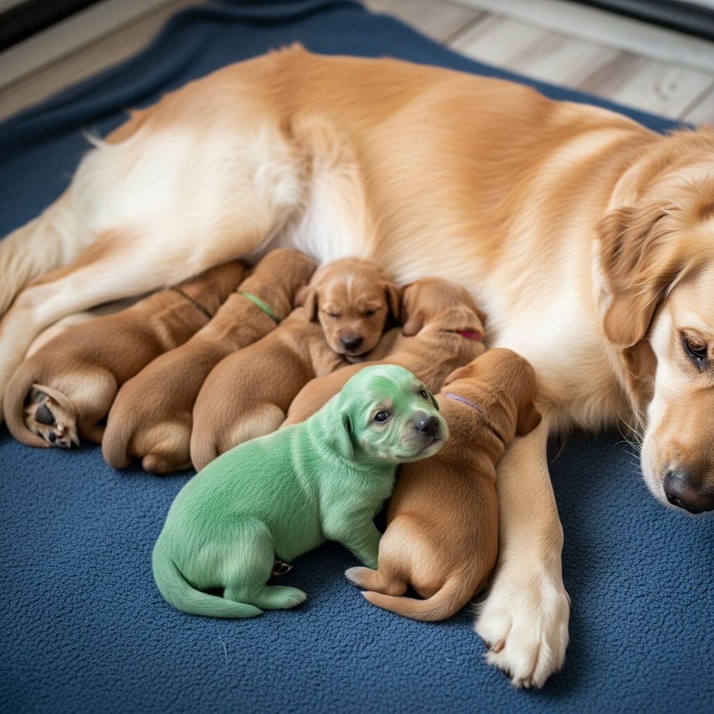 Discover the fascinating science behind green puppies and learn if this rare condition poses any health risks.