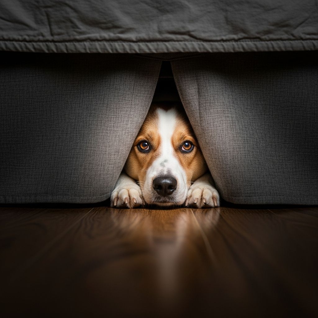 Why Is My Dog Hiding Under The Bed? 8 Reasons And How To Help Understand why your dog hides under the bed and learn gentle, practical ways to keep them calm, safe, and comfortable at home.